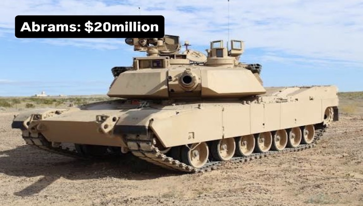 An Abrams tank with a $20 million price tag illustrating the scale of U.S. military aid to Ukraine