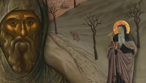 St. Antony the Great, the father of Christian monasticism, depicted in Orthodox iconography