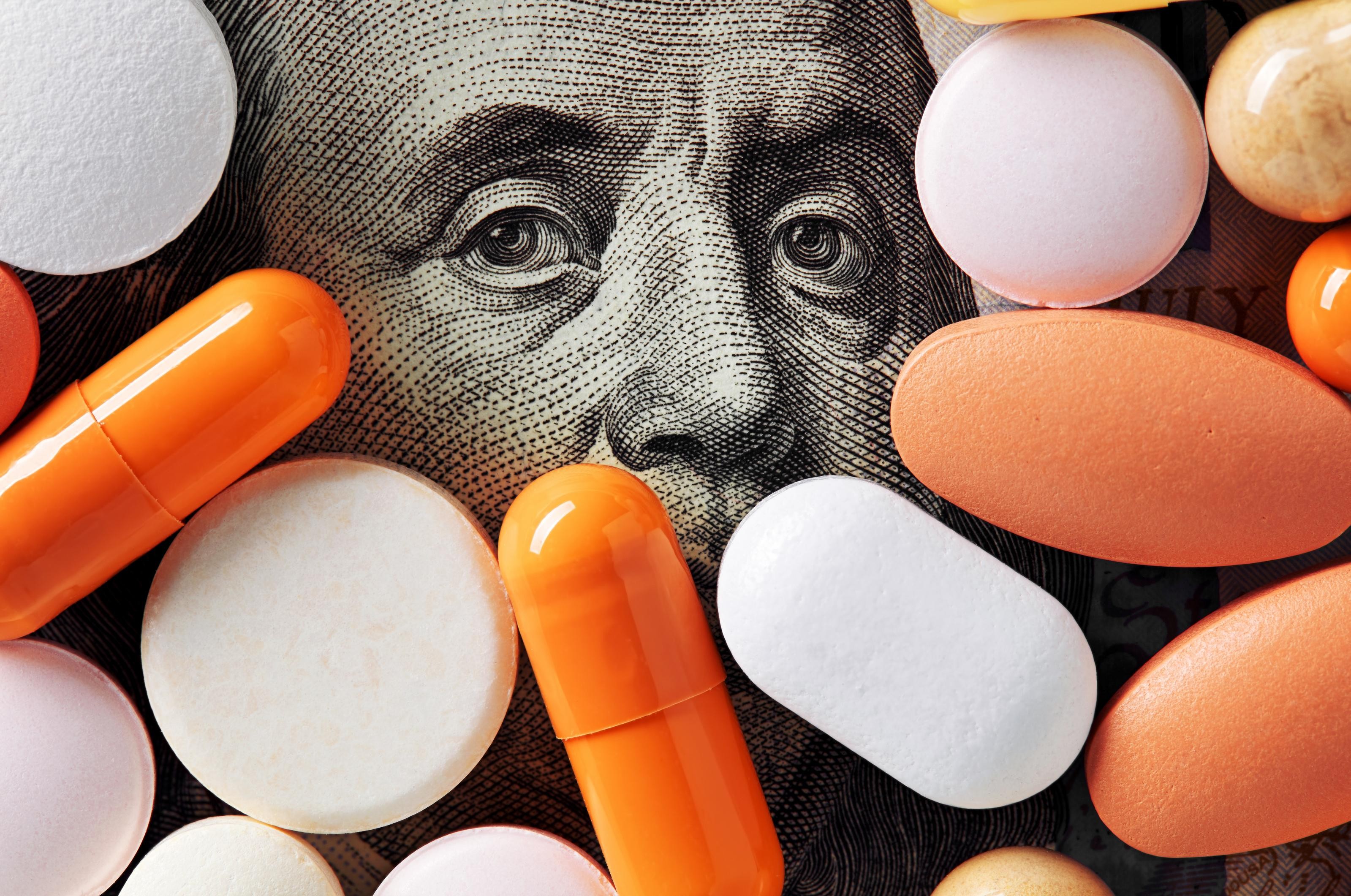Rows of prescription medication bottles representing America's unprecedented pharmaceutical consumption
