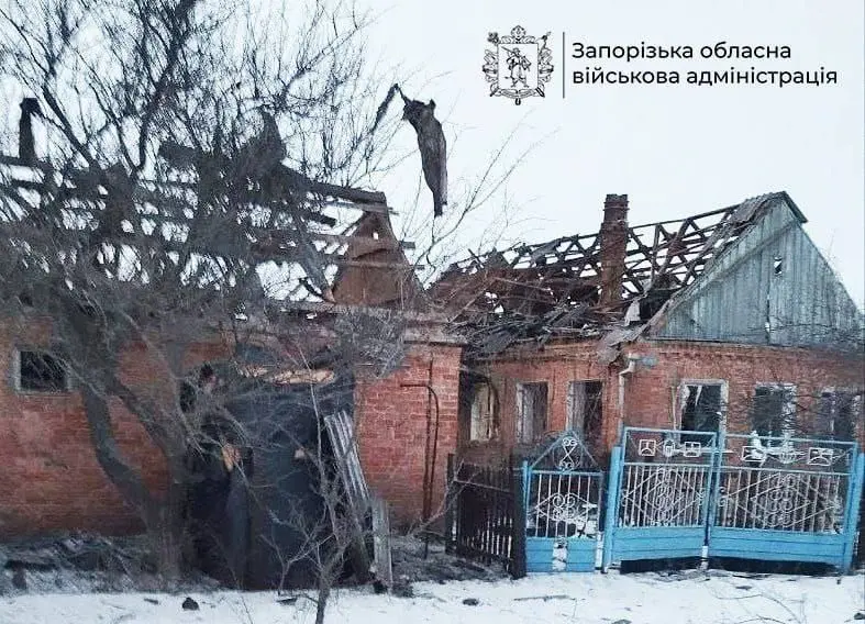 Building destroyed by a Russian missile strike in Ukraine