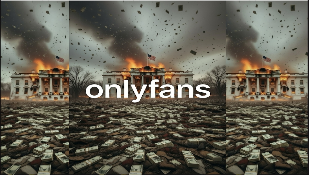 Chart showing the dramatic rise of OnlyFans revenue alongside declining U.S. social metrics