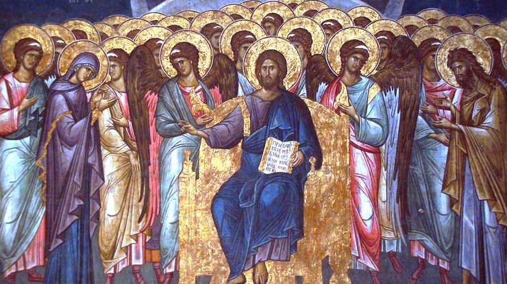 Orthodox Christian iconography representing theosis, the doctrine of union with God through divine energies