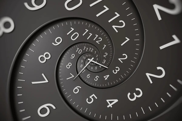 bstract visualization of the brain's internal clock representing how time perception changes with age