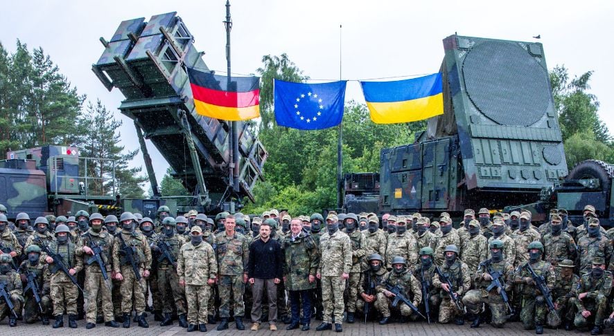 Ukrainian air defense unit operating with German military support