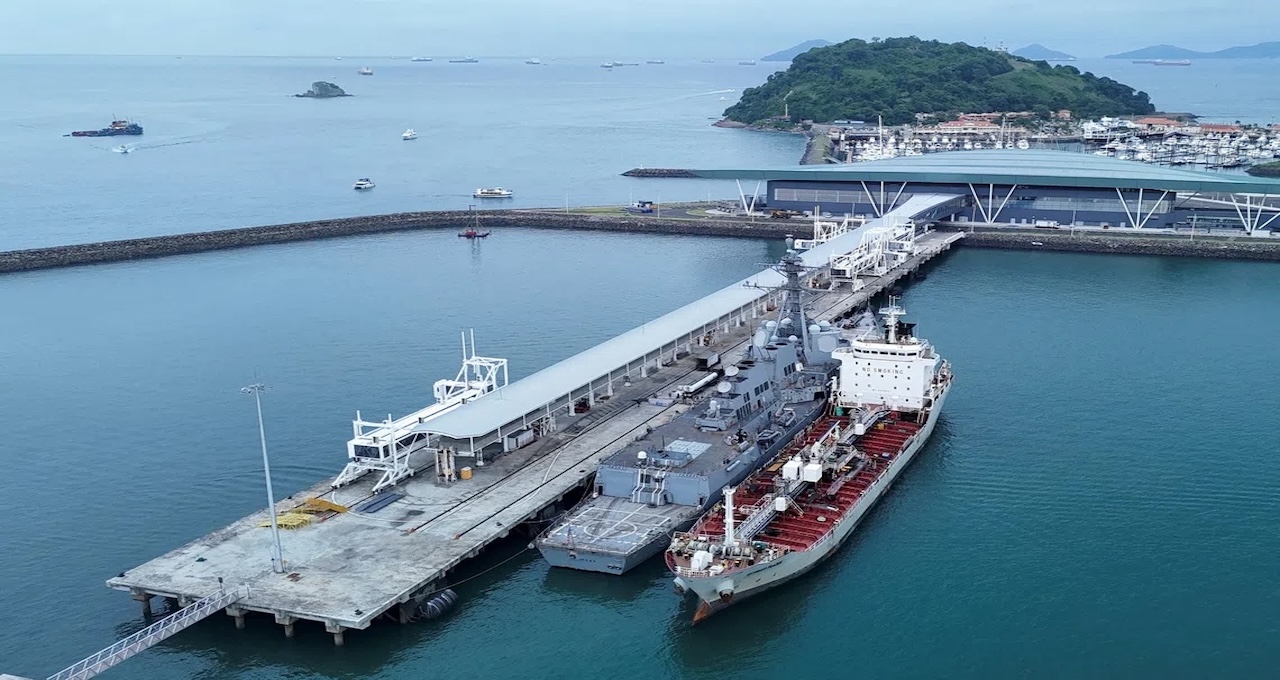 U.S. naval assets representing Trump's order to blockade Venezuelan oil tankers